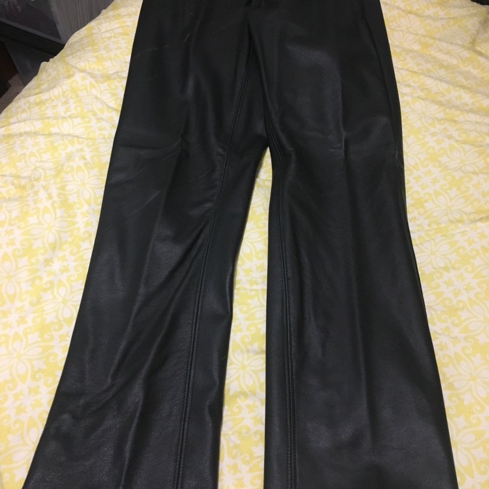 Custom made black leather pants